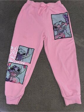Disney Pink Stitch Graphic Sweatpants for Kids
